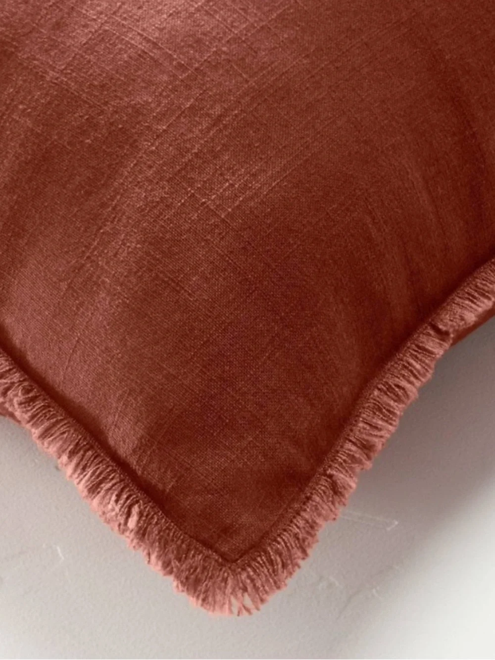 Casaluna Linen Blend King Pillow Sham Set in Rust